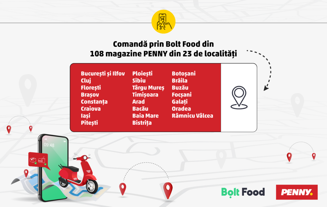 PENNY România extinde rețeaua de livrare la domiciliu prin parteneriatul cu Bolt Food